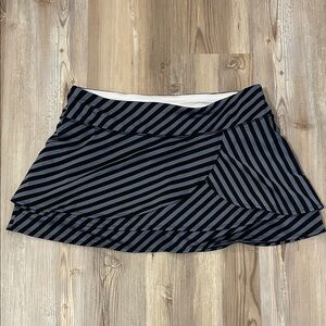 Athleta Black and Gray Striped Mini Skirt